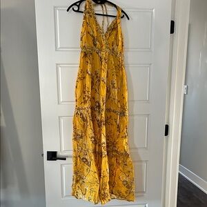 Free People Yellow Floral Maxi Dress